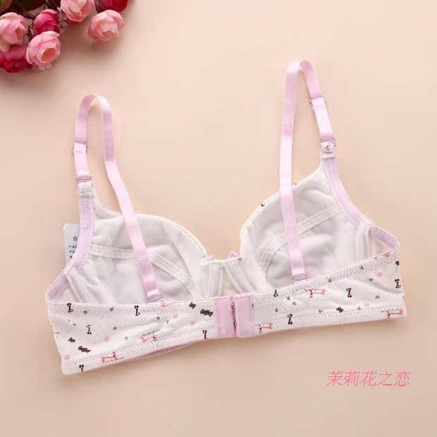 Mùa hè siêu mỏng cotton dễ thương thời kỳ phát triển cô gái áo ngực đầy đủ vành bông học sinh trung học đồ lót - Strapless Bras nội y đẹp
