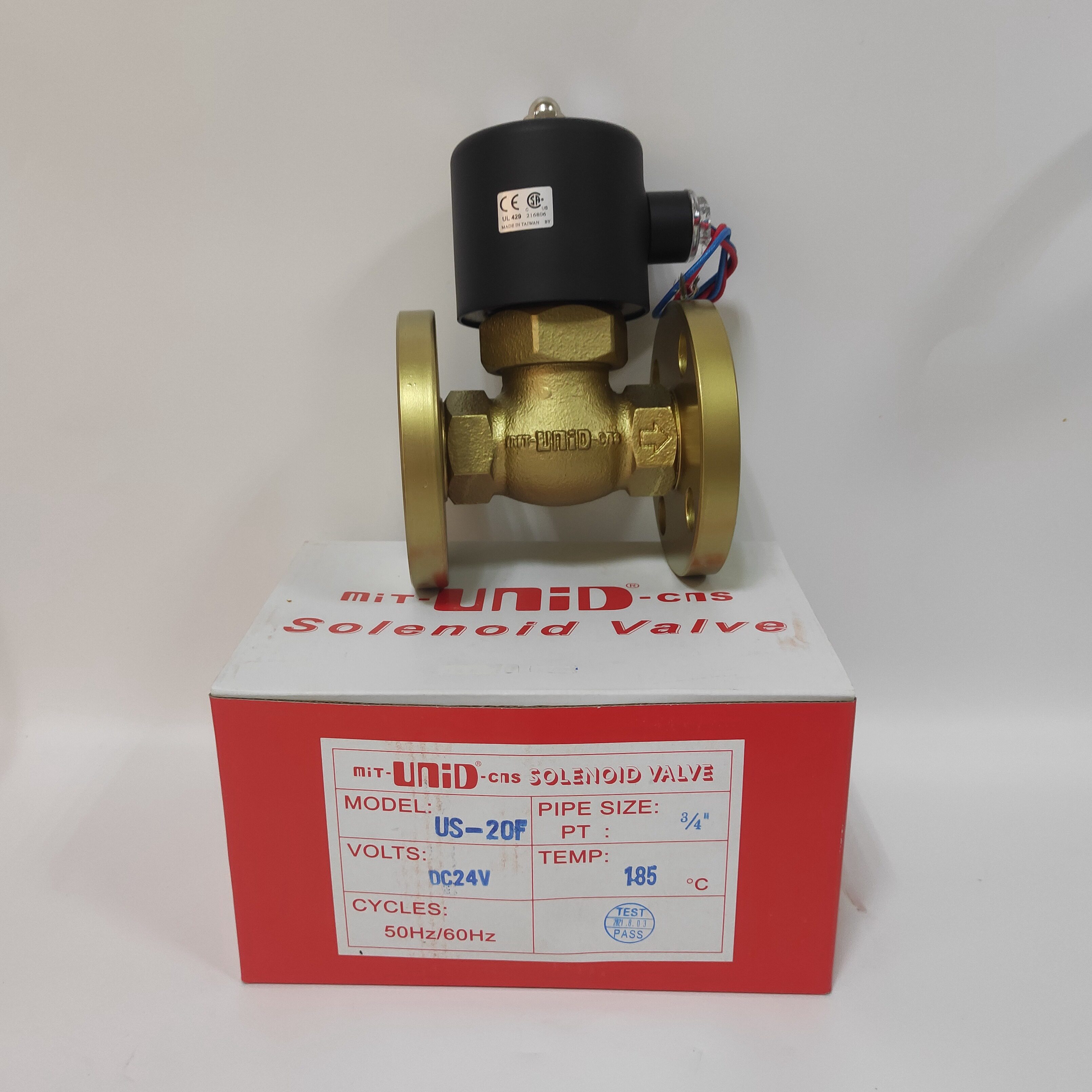 Original Taiwan Dingji solenoid valve 3 4 inch high temperature flange UNID solenoid valve US-20F