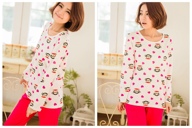 [Đặc biệt hàng ngày] Bộ đồ ngủ nữ mùa thu dài tay cotton nữ sinh viên phần ngọt ngào giản dị có thể mặc quần áo bên ngoài - Bên ngoài ăn mặc đồ bộ pijama