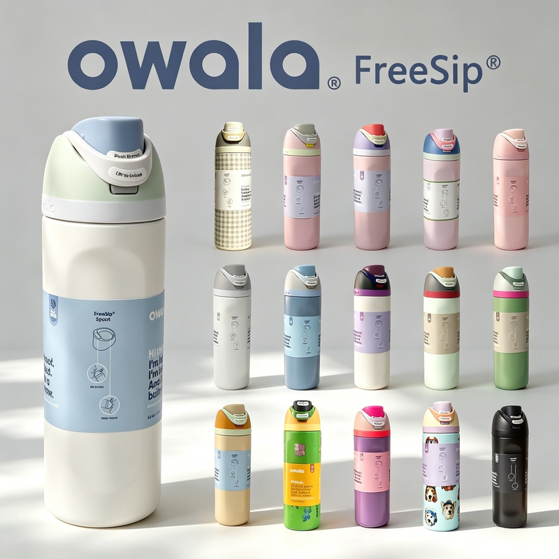 Owala Insulated Straw Cup New Stainless Steel Water Bottle High-Capacity Water Jug with Pop-Up Lid Car Water Cup