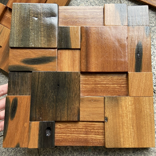 Ретро деревянная мозаика из натурального дерева, кофейный диван