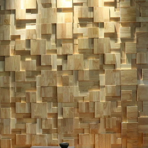 Резиновая деревянная мозаика из цельного дерева, акустическая трехмерная 3D студия звукозаписи, фон для видеокомнаты, стена для ТВ, простое украшение
