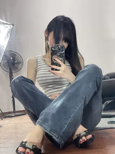 FF23-QQ Love Stripes Hot Drill Guitar Letter Cotton Lev