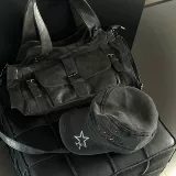 FF-Future Girl — универсальная и стильная сумка двойного назначения из мягкой кожи большой вместимости с диагональной подмышкой, новый стиль, черный и серый цвет.