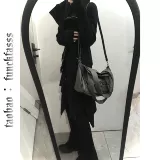 FF-Future Girl — универсальная и стильная сумка двойного назначения из мягкой кожи большой вместимости с диагональной подмышкой, новый стиль, черный и серый цвет.