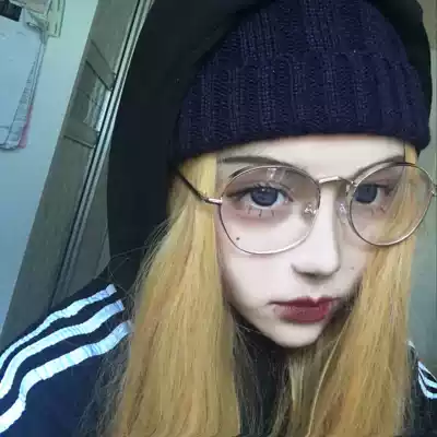 The secret artifact of face modification-Sven clean and simple design, gold silk plain color student glasses