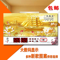 20189 new electronic perpetual calendar home living room digital landscape wall-mounted clock creative ultra-thin wall-mounted calendar