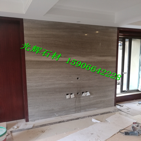 Set to make TV background wall Cultural wall ground threshold floating window stairs Hangzhou natural marble grey wood grain