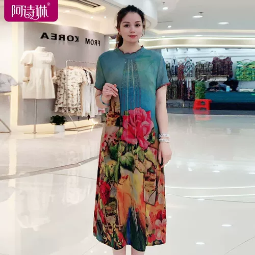 Платье для матери, свободный крой, большой размер, для среднего возраста