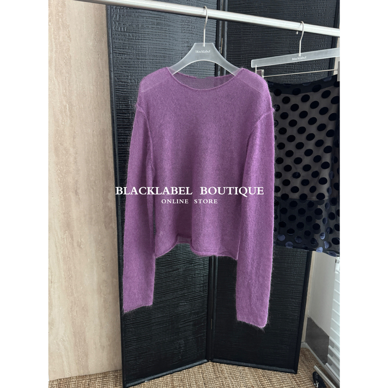 Nana's Same Style Imported Pajama Mohair Hollow-Out Top, Knitted Sweater, Top, Early Autumn 26 New Collection