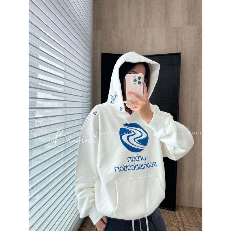 Distinguished from the Market, Urban 26 Early Autumn New Model Stickman Embroidery Loose Hoodie Sweatshirt Top