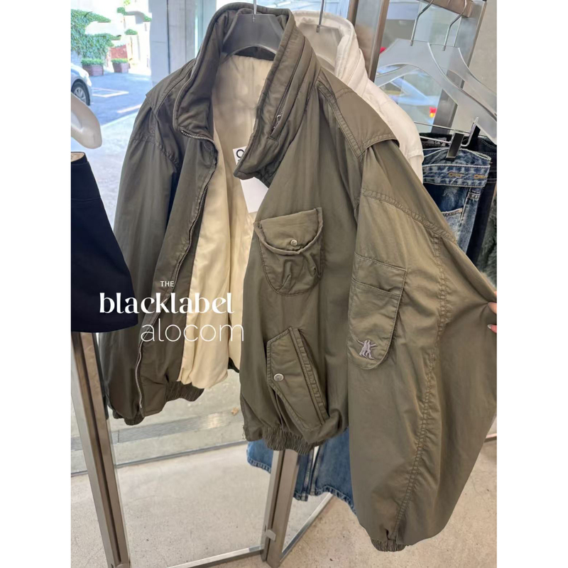 Tina Open Yy 26 Autumn/Winter Workwear Pocket Loose Fit Versatile Short Jacket Cotton Coat