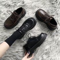 Thick soled small leather shoes women 2021 New Spring and Autumn Music shoes English round head retro Mary Jane winter jk shoes