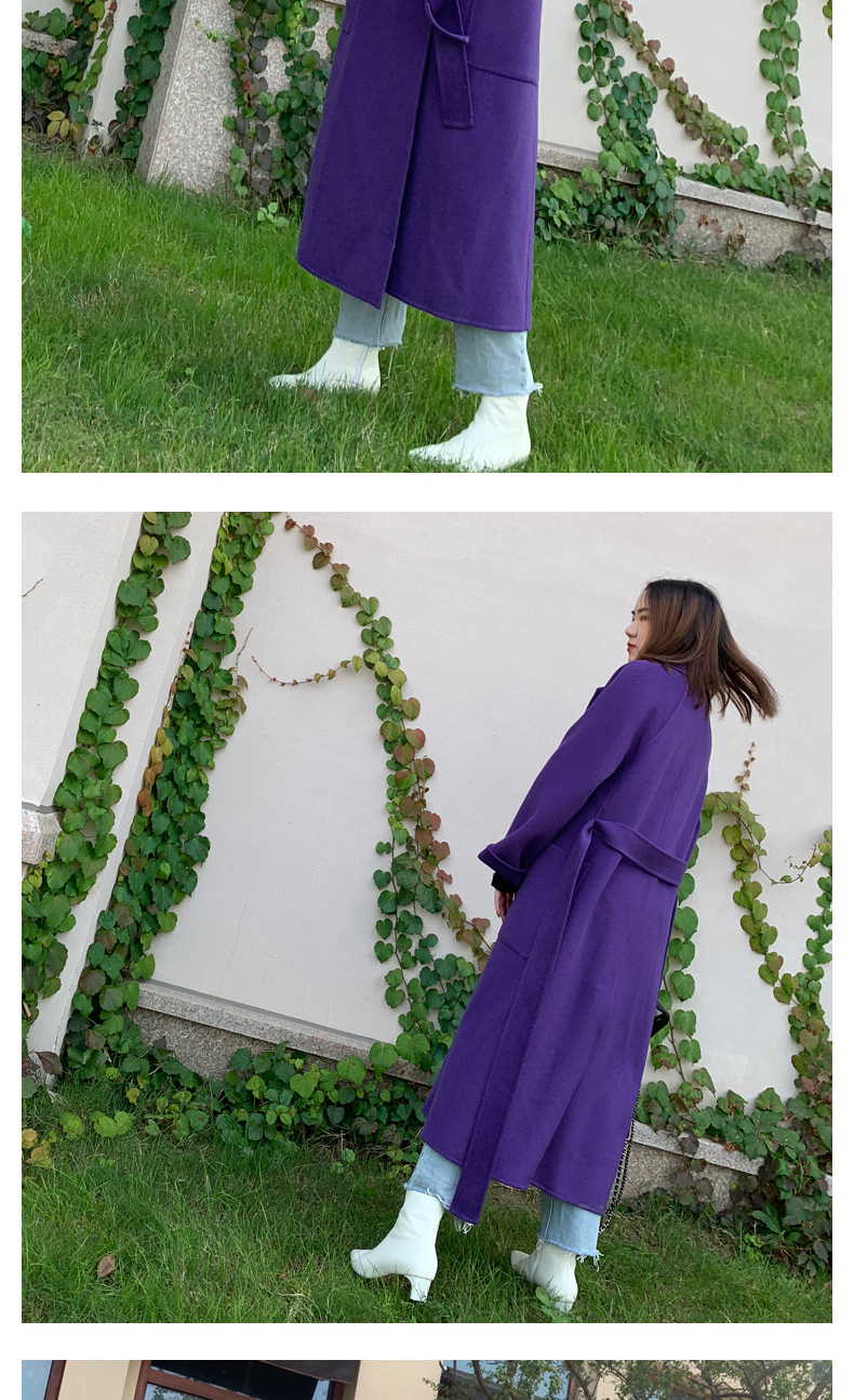 Áo hai dây nữ dài 2018 thu đông 2018 phiên bản mới của Hàn Quốc thắt lưng Áo len mỏng màu Hepburn solid color - Accentuated eo áo mẫu áo dạ ngắn đẹp 2019