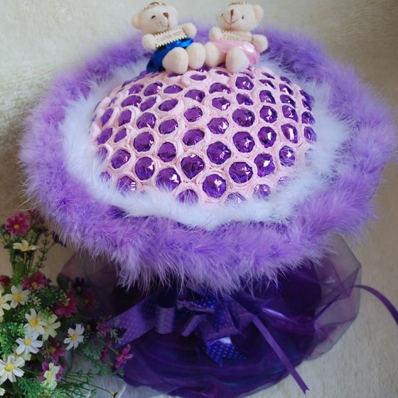 Lollipop bouquet 99 bear doll bouquet creative 2.14 Valentine's Day gift Graduation Day gift