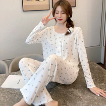 Small fragrant wind crushed flowers ~ Dont get too much greasy with SF Elizaba pure cotton pyjamas woman spring and autumn long sleeve retro J
