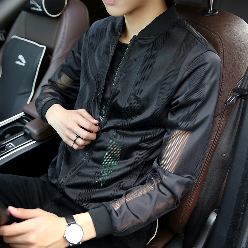 Men's Sun Protection Clothing, Anti-Uv, Ultra-Thin Jacket, Summer Breathable Mesh Quick-Drying Jacket, Hollow Mesh Sun Protection Clothing