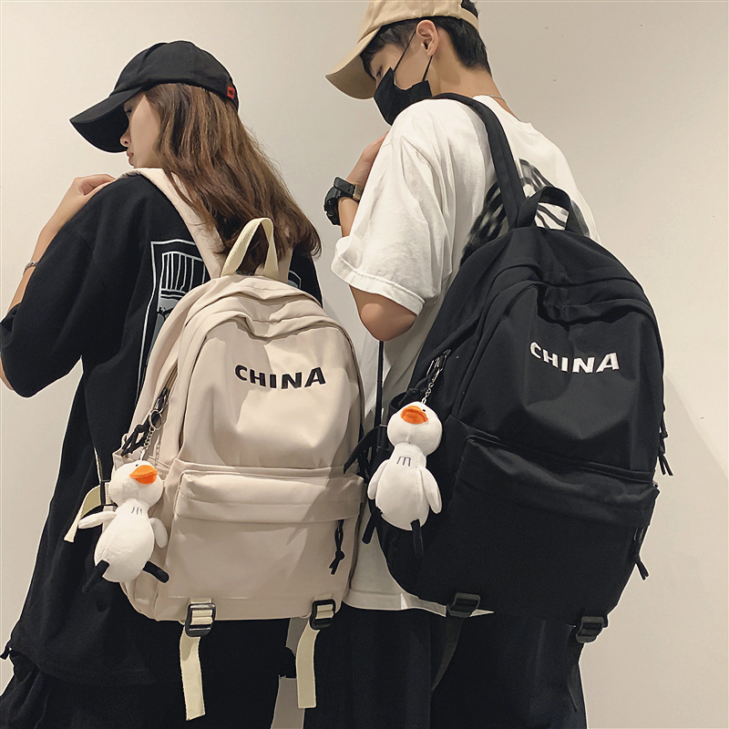 Hong Kong tide brand schoolbag male middle school students college students simple Japanese backpack fashion trend large capacity travel bag