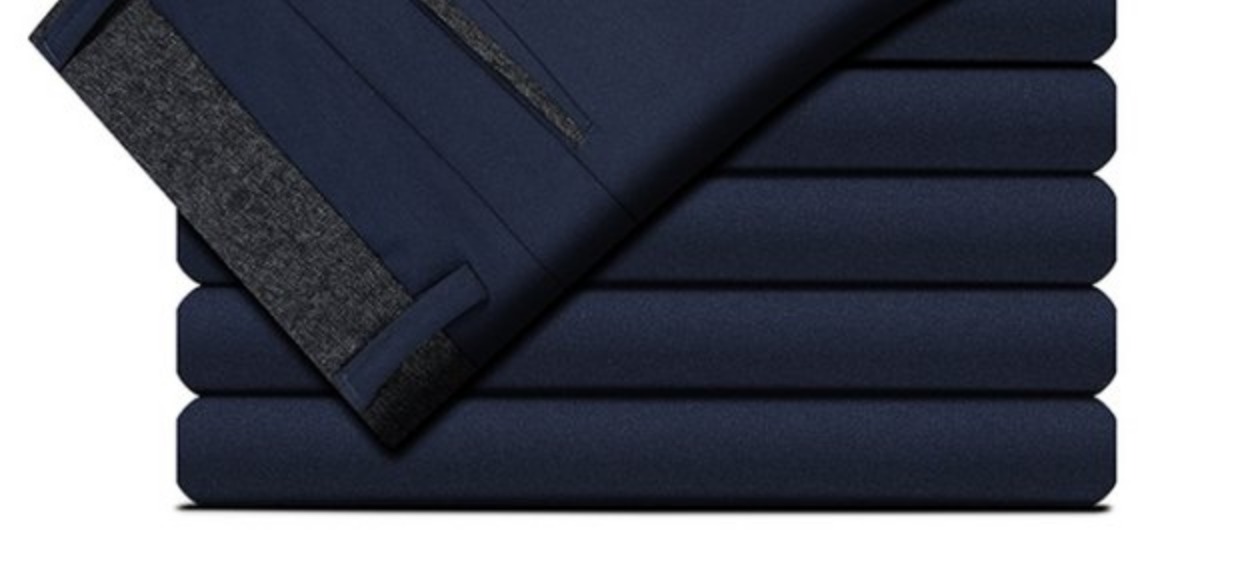 Mùa thu và mùa đông quần âu nam cao quần thun Anh dệt kim đen Quần dài thẳng quần jeans nam