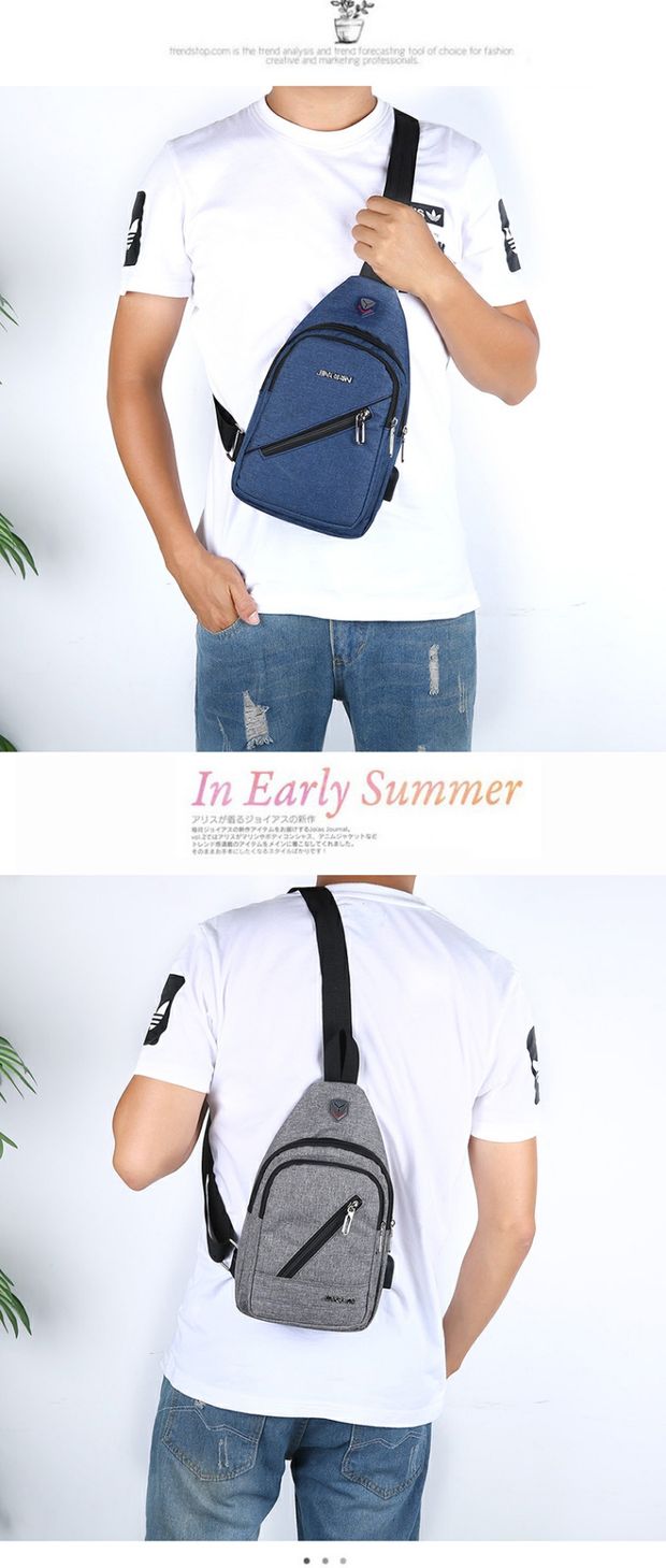 Túi ngực nam Phiên bản Hàn Quốc của túi xu hướng Túi nam Messenger túi nylon thường xuyên túi đeo vai thể thao ba lô nhỏ túi hàng hiệu