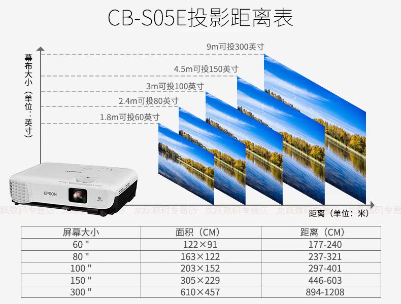 Máy chiếu Epson Epson CB-S05E văn phòng wifi không dây HD máy chiếu HD đầu tư trực tiếp vào ban ngày