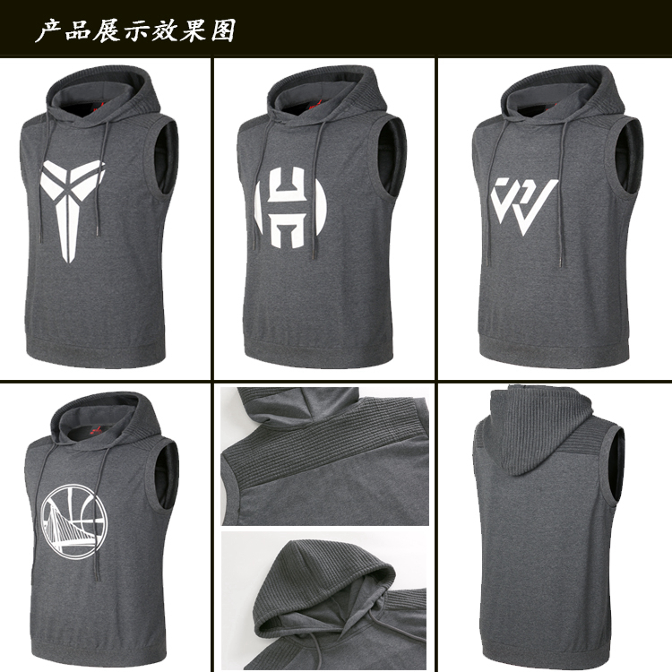 Áo len không cổ nam trùm đầu Áo len ngắn tay áo thun Kobe NBA Bóng rổ Trang phục Quần áo Cotton Áo nỉ thoáng khí - Thể thao lông cừu / jumper áo phông nam dài tay