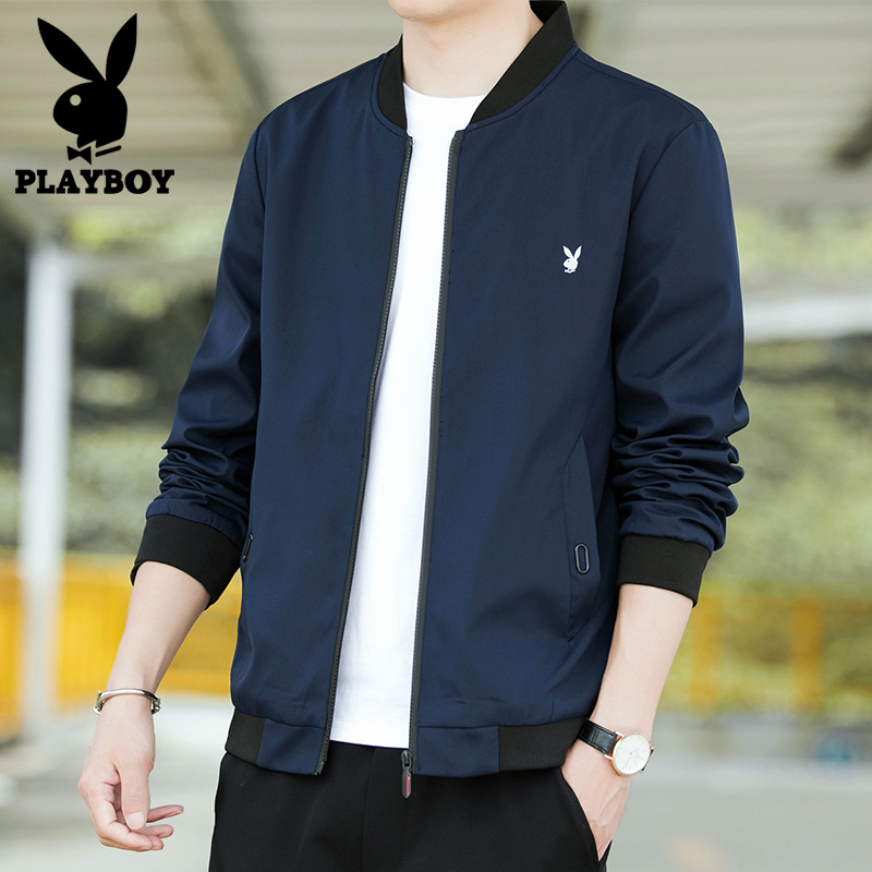 Playboy coat men's spring autumn 2022 new men's jacket casual high-end tops baseball uniform stand collar
