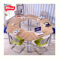 Personality Office Training Session Table And Chairs Group Activities Table And Chairs Hexagon Desk Observing Room Splicing And Reading Table