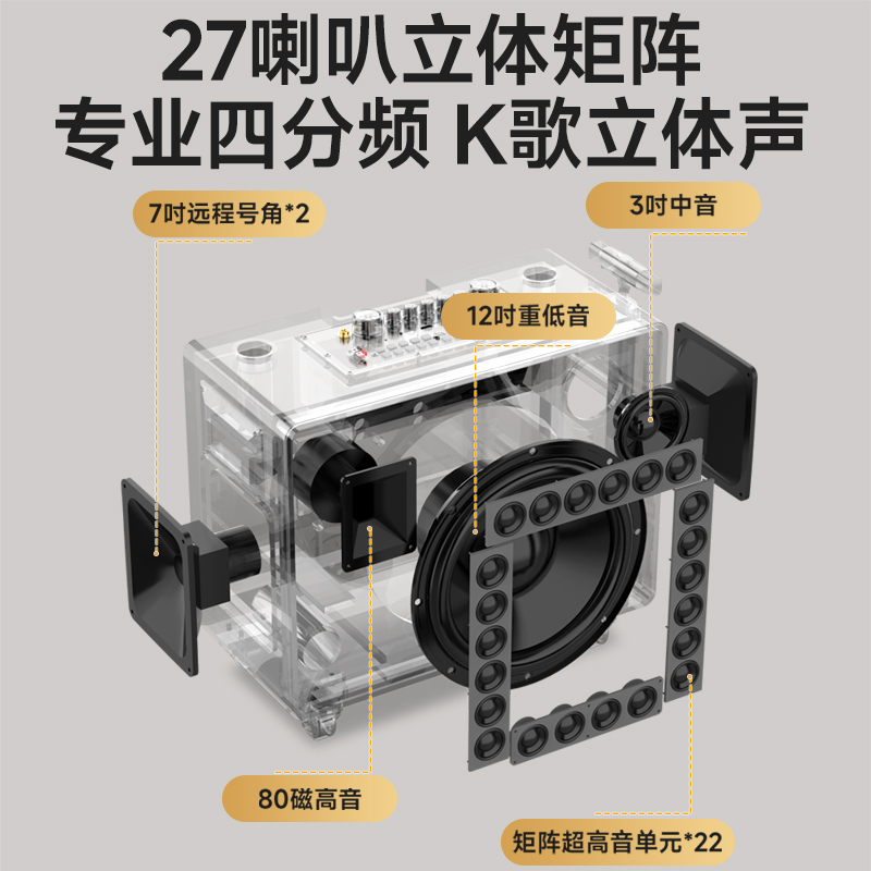 2025新品山水Q128音响：户外K歌神器，广场舞+家庭KTV一体机爆火！
