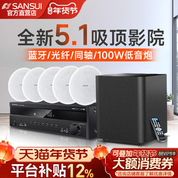Shanshui T2 Ceiling-Mounted 5.1 Home Theater Audio Set Tv Bluetooth Home Living Room Ceiling Embedded Speakers