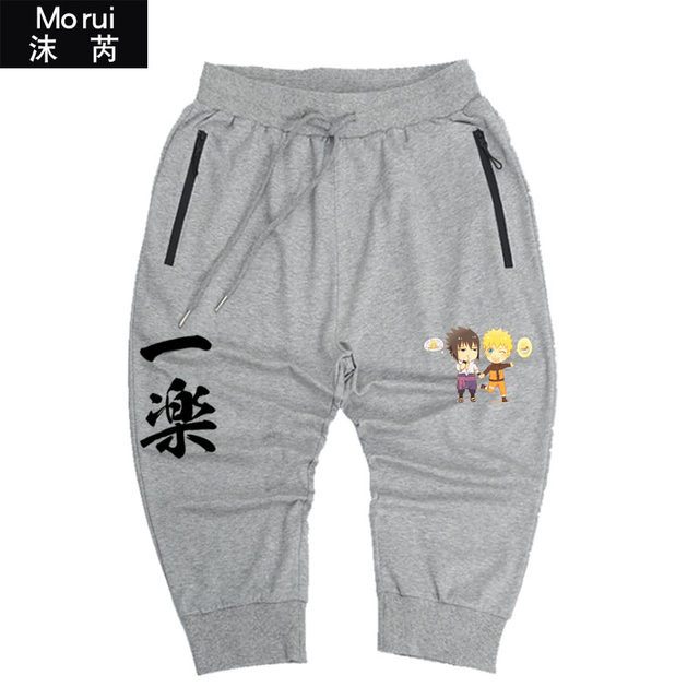 Naruto Uzumaki Naruto Ichiraku Ramen Sasuke Kakashi Anime Cropped Pants Men's and Women's Casual Pants Shorts