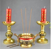 Pure copper candle holder household candle holder fortune-telling set for lamps for a pair of Buddhist supplies ornaments for Buddha lamp holder
