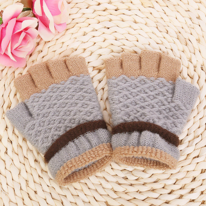 Демисезонные детские зимние удерживающие тепло перчатки для мальчиков и девочек, без пальцев 