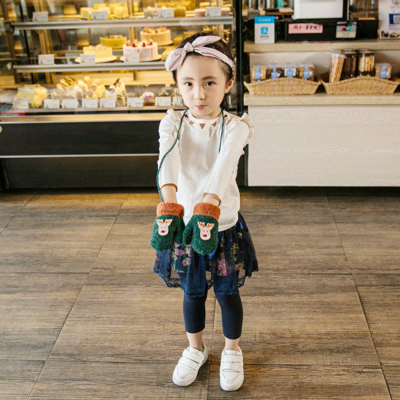 Зимние детские милые утепленные удерживающие тепло перчатки для мальчиков и девочек 