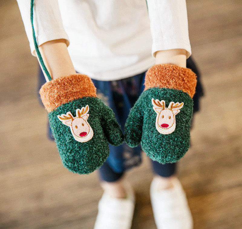 Зимние детские милые утепленные удерживающие тепло перчатки для мальчиков и девочек 