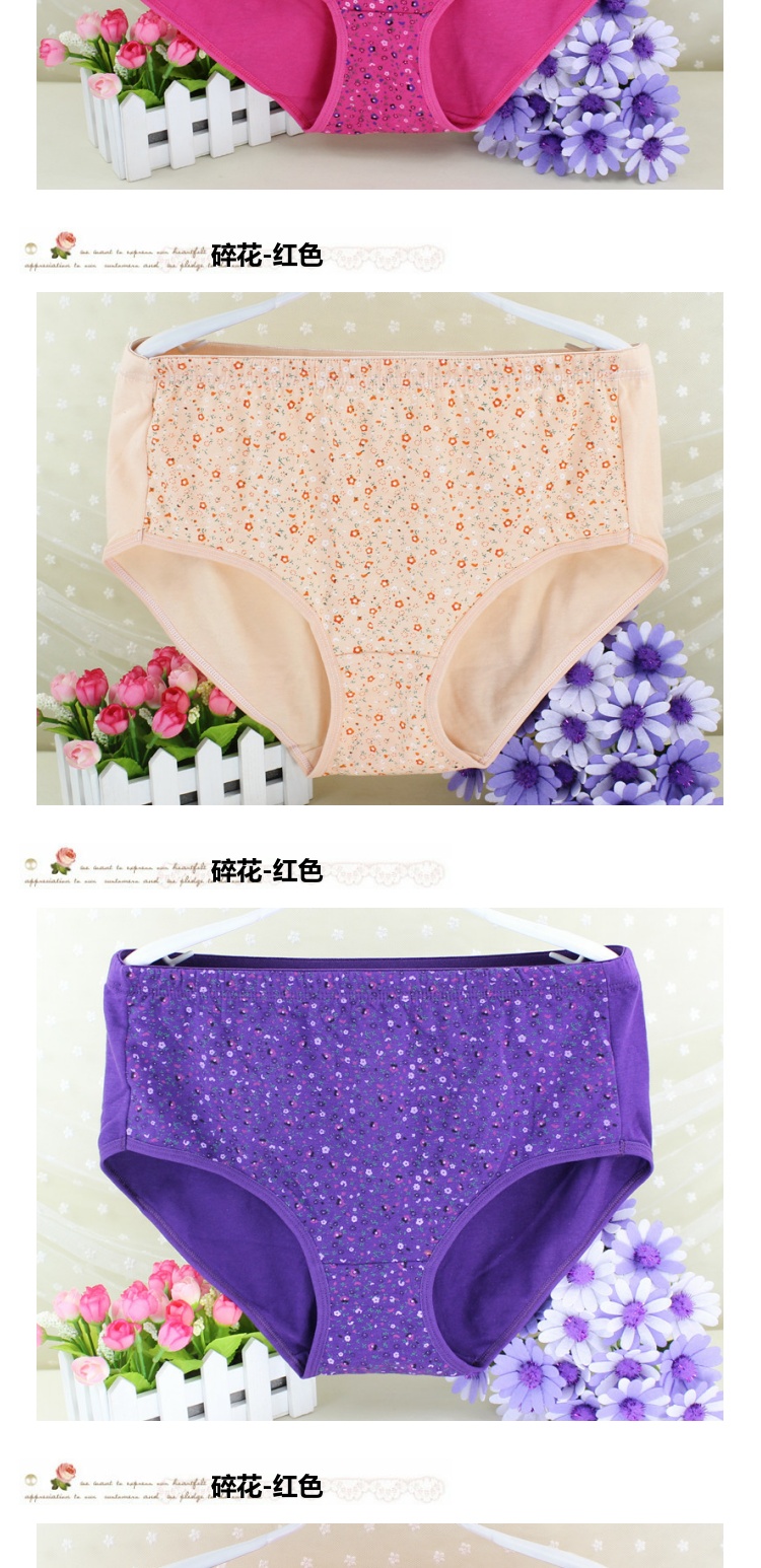 Quần lót nữ size lớn và trung tuổi cotton cao eo quần short hoa shorts quần short mẹ hoa 5 quần lọt khe nữ