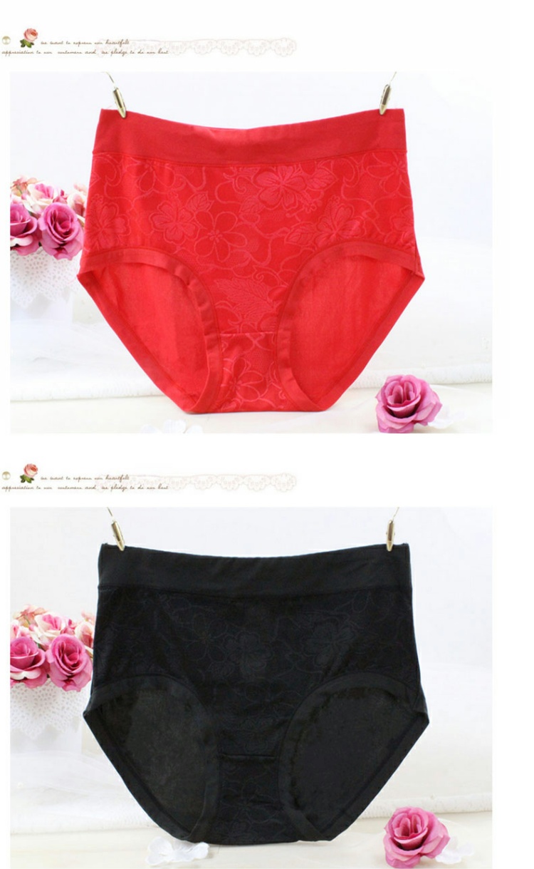 4 túi Quần lót nữ cỡ lớn cộng với phân bón XL Mẹ trung niên ren cao eo quần short quần lót nữ cotton hoạt hình