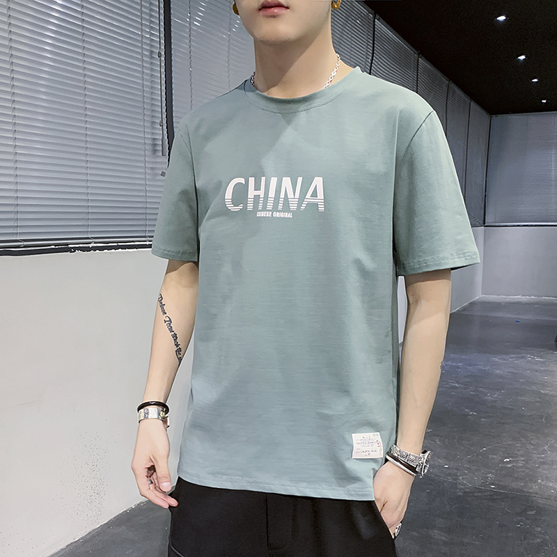 Đàn ông của 2020 mùa hè mới t-shirt ngắn tay Hàn Quốc phiên bản của xu hướng lỏng lẻo bông áo thun thương hiệu thủy triều quần áo áo sơ mi dưới