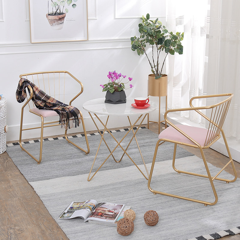 Nordic Metal Dining Chair Designer Leisure Chair Net Red Chair Soft Chair Dressing Chair Princess Chair Makeup Chair