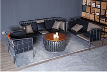 American retro wrought iron sofa deck table and chair combination loft industrial lazy sofa casual coffee milk tea shop chair