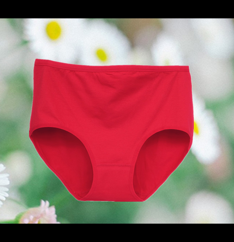 Đồ lót cotton cho phụ nữ trung niên béo cao eo thoáng khí đặc biệt cộng với phân bón XL cotton rắn màu đồ lót phụ nữ quan lot nu cap cao