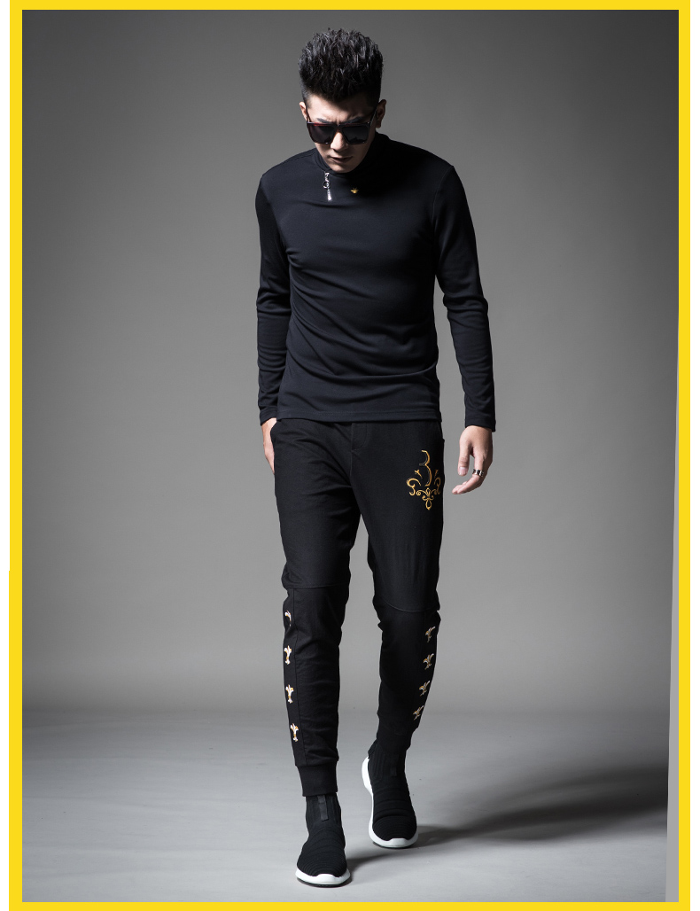 SXF Saint Xi Fan quần âu nam Tide thương hiệu quần dài Slim Quần thêu Wei mùa thu và chân mùa đông Quần Harlan nam quần áo thời trang