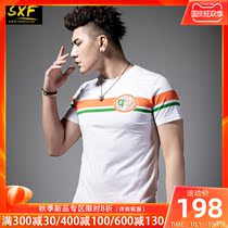 SXF St. HIV short sleeve men 2020 summer mens hot diamond print half sleeve cotton shirt mens T-shirt Tide brand