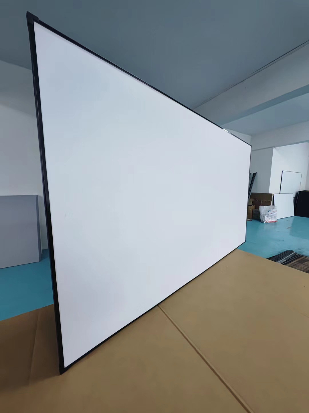 Electric Projection Screen Aluminum Alloy Frame 100 Inches 2.2 Length 1.25 Height Integrated Picture Frame Curtain Pure White Simple Installation