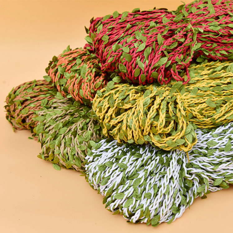 Simulation twist green tree leaves wax thread rope Plant rattan decorative materials DIY handmade decorative materials accessories