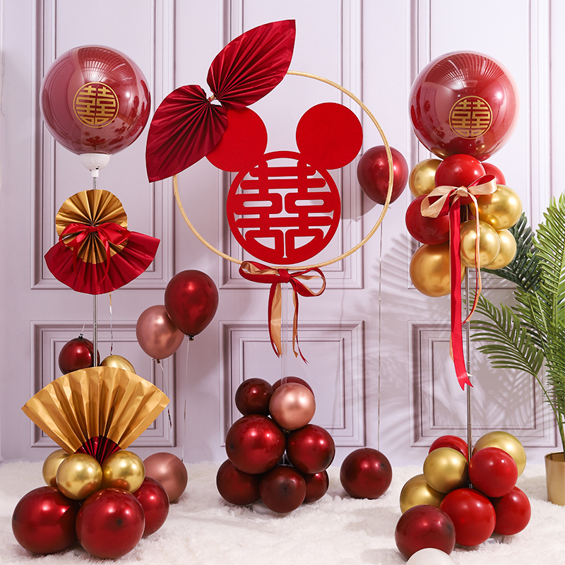 Knot Wedding Chinese Scene Arrangement Balloon Bracket column road leading decoration Wedding VIP Popo Ball Festive Suits