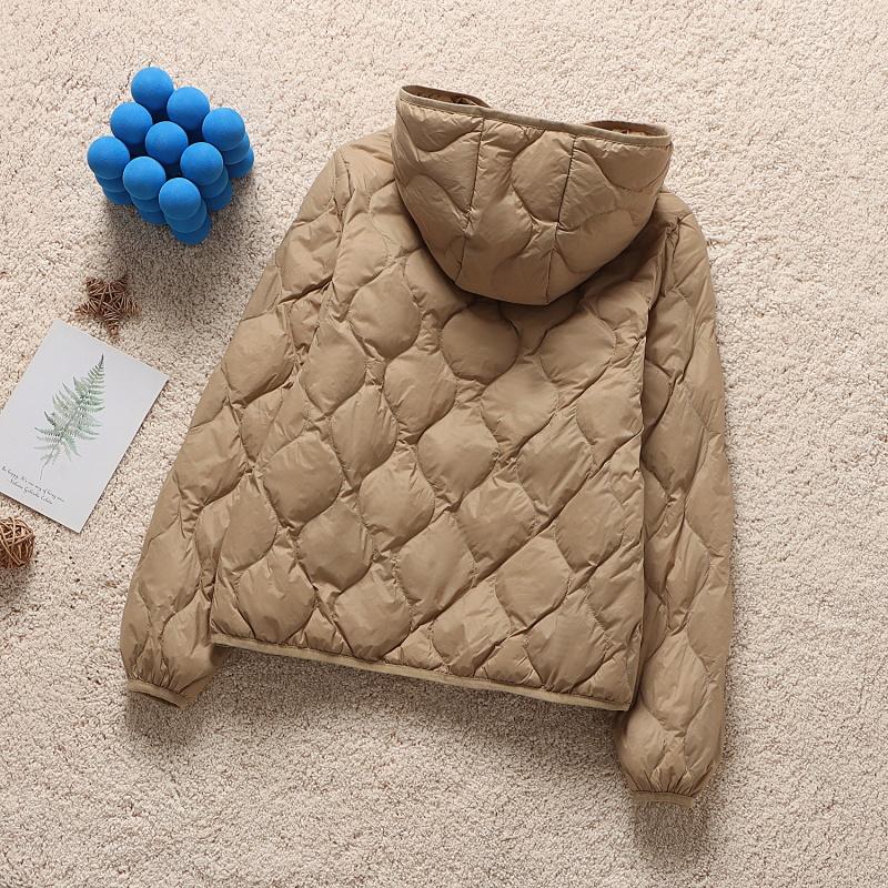 White Duck down Large Size Short Hooded down Jacket for Women, Lightweight Autumn Coat for Petite Figures, 2026 New Model, Lightweight