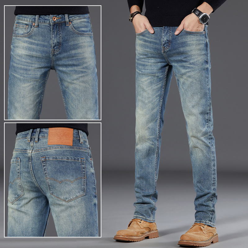 Hong Kong High-End Trendy Brand Selvedge Denim Jeans for Men, Slim Straight Fit, Spring 2026 Casual Versatile Long Pants Hong Kong High-End Trendy Brand Selvedge Denim Jeans for Men, Slim Straight Fit, Spring 2026 Casual Versatile Long Pants