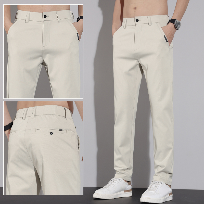 Hong Kong Spring and Summer Casual Pants for Men, Slim Fit, Versatile, 2026 Fashion, High-End Business, Light-Colored Trendy Brand Long Pants