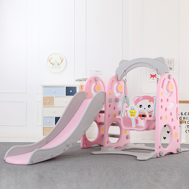 Children's slide swing Indoor household baby 1-2-8 years old Small combination set Three-in-one slide toy